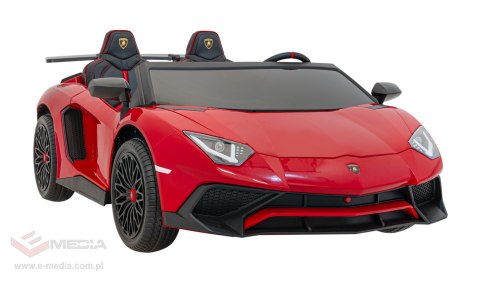 Auto Lamborghini Aventador SV na akumulator dla 2 dzieci Czerwony + Pilot 2,4 GHz + Pianka EVA + Audio LED Auto Lamborghini Aventador SV na akumulator dla 2 dzieci Czerwony + Pilot 2,4 GHz + Pianka EVA + Audio LED