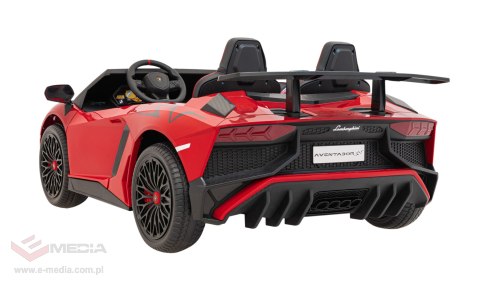 Auto Lamborghini Aventador SV na akumulator dla 2 dzieci Czerwony + Pilot 2,4 GHz + Pianka EVA + Audio LED Auto Lamborghini Aventador SV na akumulator dla 2 dzieci Czerwony + Pilot 2,4 GHz + Pianka EVA + Audio LED