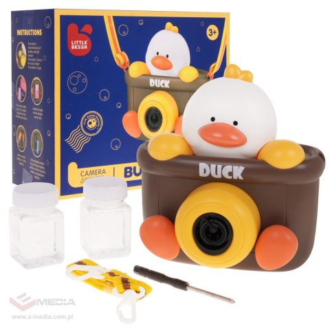 Maszynka do Baniek Mydlanych w kształcie Aparatu z Kaczuszką dla dzieci 3+ Płyny do baniek + Pasek na ramię