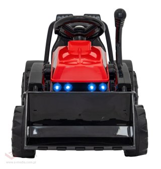 Traktor Spychacz G320 dla najmłodszych dzieci Czerwony + Ruchoma łyżka + Melodie + Klakson + Światła LED