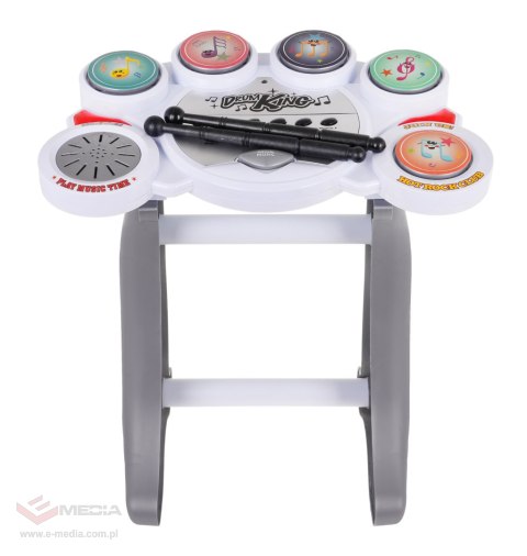 Elektroniczna Perkusja dla dzieci 6+ Stołek + 5 Padów + 2 Pałki + 5 Melodii DEMO