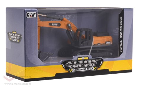 Koparka GLW dla dzieci 3+ Metalowa Ruchoma Łyżka + Obrotowa Kabina + Ruchome Ramię + Ruchome Gąsienice