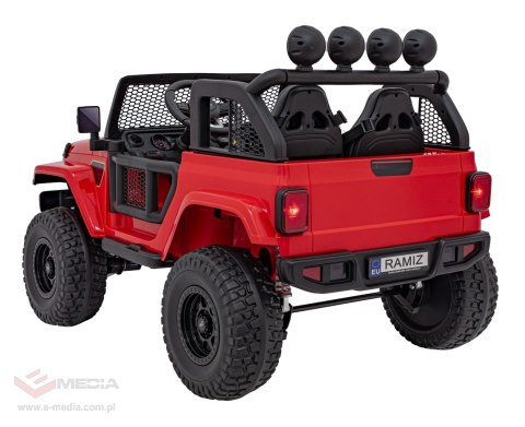 Auto terenowe OFF-ROAD 3.0 dla dzieci Czerwony + Pilot + Wolny Start + Pasy + Audio LED