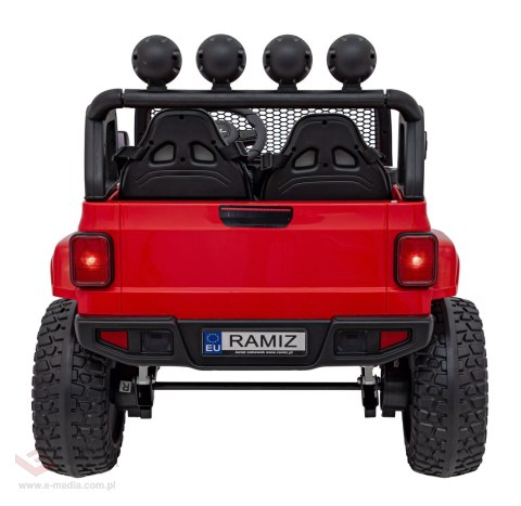 Auto terenowe OFF-ROAD 3.0 dla dzieci Czerwony + Pilot + Wolny Start + Pasy + Audio LED