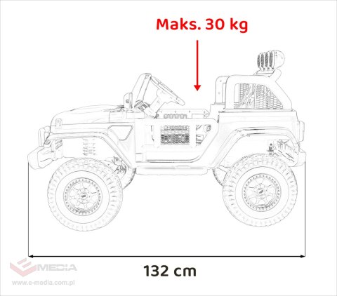 Auto terenowe OFF-ROAD 3.0 dla dzieci Czerwony + Pilot + Wolny Start + Pasy + Audio LED