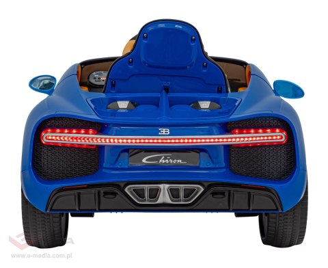 Bugatti Chiron na akumulator dla dzieci Niebieski + Pilot + Bagażnik + EVA + Amortyzatory + Audio LED