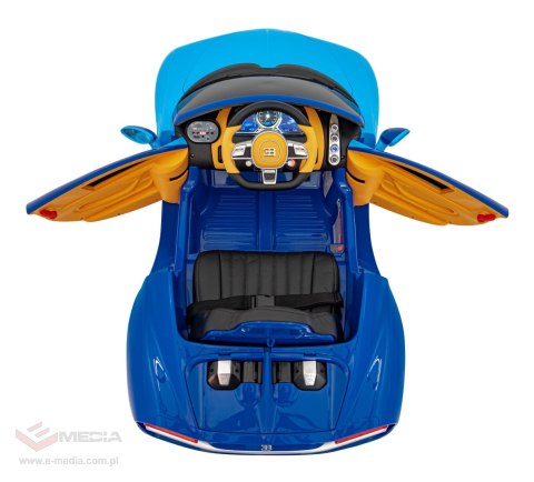 Bugatti Chiron na akumulator dla dzieci Niebieski + Pilot + Bagażnik + EVA + Amortyzatory + Audio LED