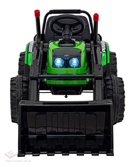 Koparka Traktor na akumulator dla dzieci Zielony + Ruchome Ramię Łyżka + Pilot + Wolny Start + Radio FM + LED