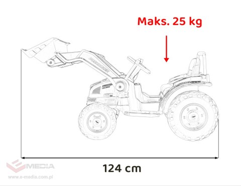 Koparka Traktor na akumulator dla dzieci Żółty + Ruchome Ramię Łyżka + Pilot + Wolny Start + Radio FM + LED