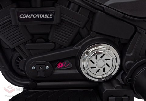Motorek Chopper FASTER na akumulator dla dzieci Różowy + Radio FM + Panel audio + LED