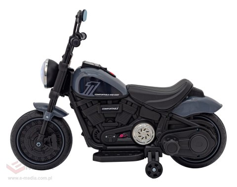 Motorek Chopper FASTER na akumulator dla dzieci Szary + Radio FM + Panel audio + LED