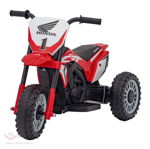 Motorek Cross Honda CRF 450R na akumulator dla dzieci Czerwony + 3 Koła + Gumowy Bieżnik + Klakson