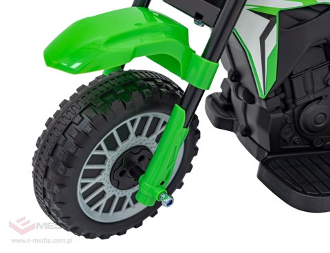 Motorek Cross Honda CRF 450R na akumulator dla dzieci Zielony + 3 Koła + Gumowy Bieżnik + Klakson