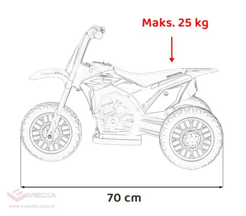 Motorek Cross Honda CRF 450R na akumulator dla dzieci Zielony + 3 Koła + Gumowy Bieżnik + Klakson