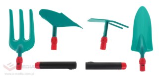 Zestaw małego ogrodnika 4 Narzędzia do Ogrodu dla dzieci 3+ Widełki + Kielnia + Obsypnik + Motyka