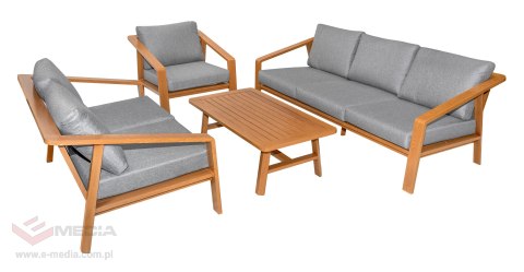 Meble Ogrodowe Aluminiowe Dwie Sofy + Fotel + Stolik