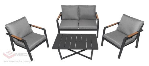 Meble Ogrodowe Aluminiowe Sofa + Dwa Fotele + Stolik Meble Ogrodowe Aluminiowe Sofa + Dwa Fotele + Stolik