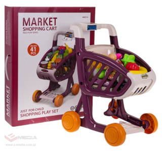 Wózek Sklepowy z Funkcją Świateł i Muzyki 41el. Czerwony