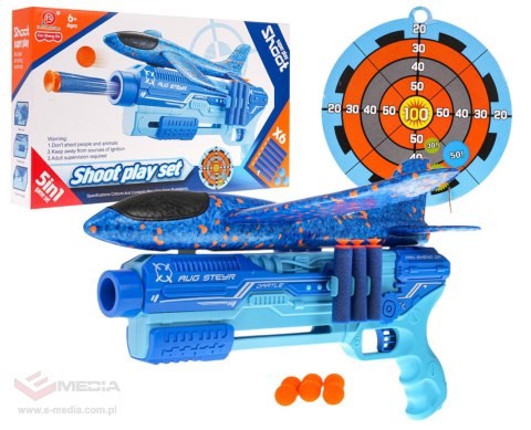 Pistolet z Wyrzutnią Samolotową 5w1 Niebieski