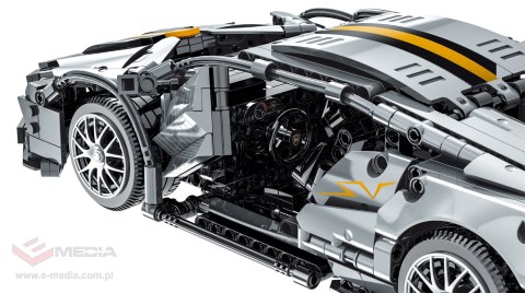 Zestaw Klocków Autko Sportowe Szare 1356el.