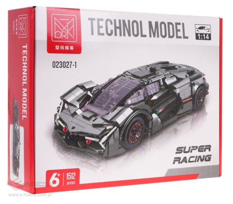 Zestaw Klocków Autko Sportowe Szare 1512el.