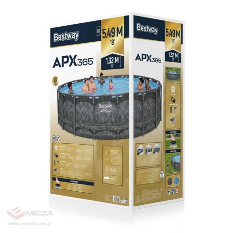 Basen Stelażowy 18FT 549x132 cm APX 365 BESTWAY Basen Stelażowy 18FT 549x132 cm APX 365 BESTWAY