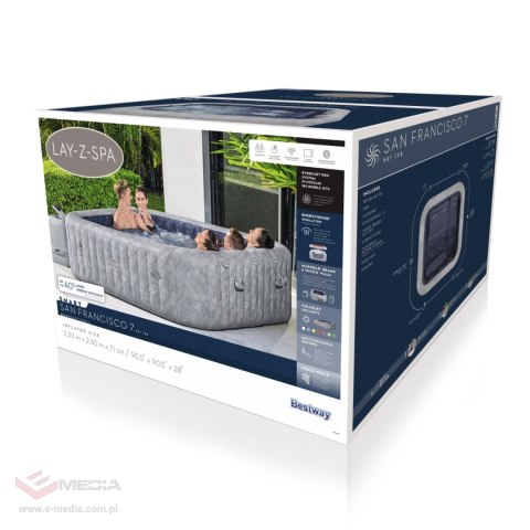Lay-Z-Spa San Francisco SMART HydroJet PRO Jacuzzi BESTWAY Lay-Z-Spa San Francisco SMART HydroJet PRO Jacuzzi BESTWAY