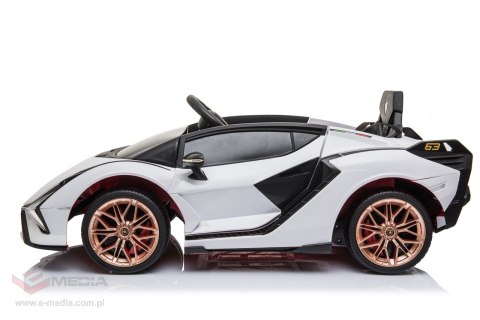 Lamborghini SIAN na akumulator dla dzieci Biały + Pilot + EVA + Wolny Start + Audio LED