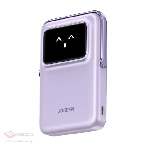 Magnetyczny Power bank UNO Ugreen PB572 10000mAh Qi Fioletowy
