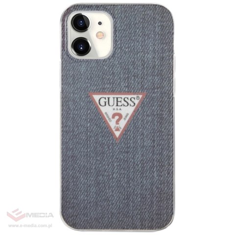 Etui Guess Jeans Collection na iPhone 12 mini - granatowe