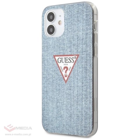 Etui Guess Jeans Collection na iPhone 12 mini - niebieskie