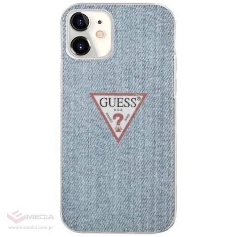 Etui Guess Jeans Collection na iPhone 12 mini - niebieskie