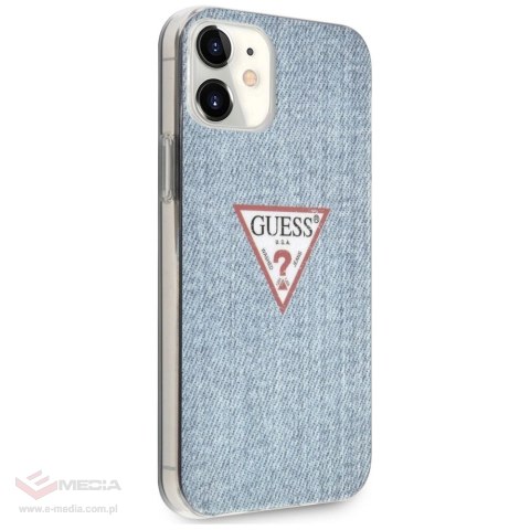 Etui Guess Jeans Collection na iPhone 12 mini - niebieskie