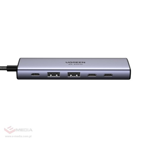 Hub USB-C Ugreen CM511, HDMI 4K 60Hz, 2x USB 3.2, 2x USB-C 3.2, PD