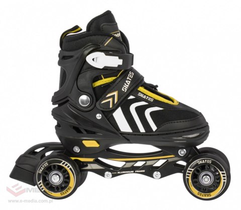 Zestaw 4w1 Rolki Wrotki Łyżwy dla dzieci Rozmiar 39-43 Żółty