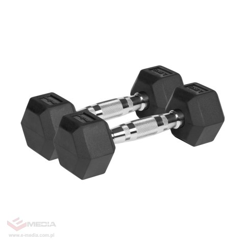 Hantle żeliwne gumowane HEX 2x2.5 kg REBEL ACTIVE