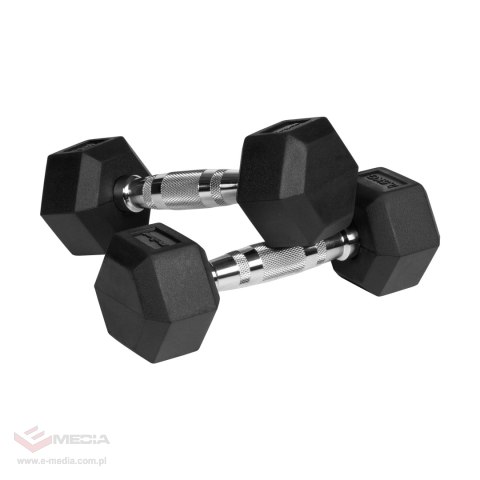 Hantle żeliwne gumowane HEX 2x2.5 kg REBEL ACTIVE