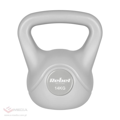 Kettlebell bitumiczny 14 kg szary REBEL ACTIVE