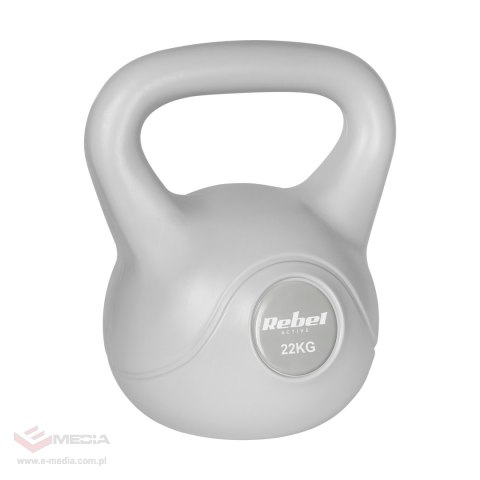 Kettlebell bitumiczny 22 kg szary REBEL ACTIVE