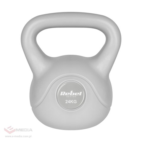 Kettlebell bitumiczny 24 kg szary REBEL ACTIVE
