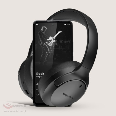 Bezprzewodowe słuchawki nauszne z ANC , Kruger&Matz Street 4 , czarne