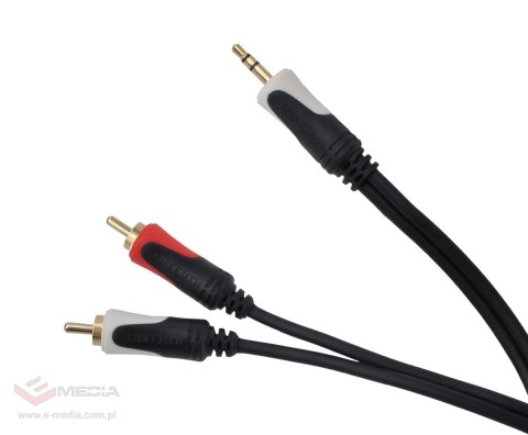 Kabel 3.5 wtyk stereo - 2RCA audio 10m Cabletech Basic Edition