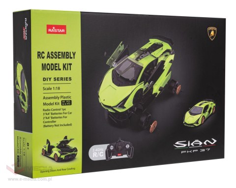 Lamborghini Sian zielony RASTAR model 1:18 Zdalnie sterowane auto + Pilot 2,4 GHz + Body kit 72 el. + Otwierane drzwi bagażnik