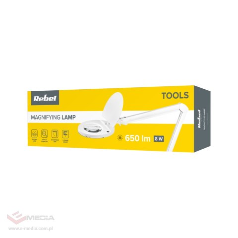 Lampa warsztatowa z lupą 5D 8W (60 SMD)