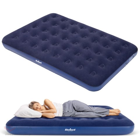 Materac dmuchany dwuosobowy do spania + pompka , 186 x 130 x 22 cm