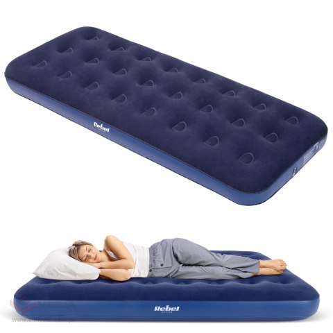 Materac dmuchany jednoosobowy do spania + pompka , 186 x 76 x 22 cm