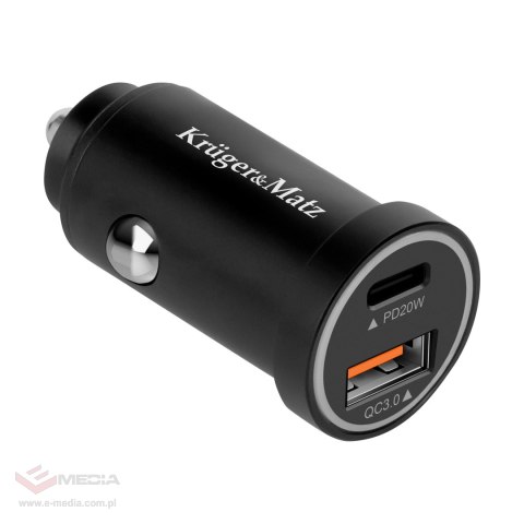Ładowarka samochodowa 38W Kruger&Matz z funkcjami Power Dedlivery oraz Quick Charge