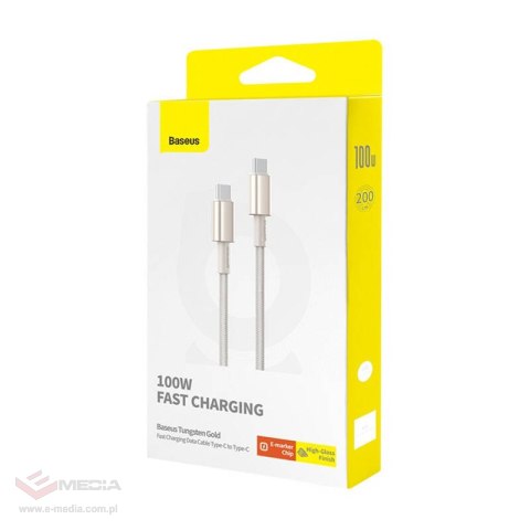 Kabel USB-C do USB-C Baseus Tungsten Gold, 100W, 2m (złoty)