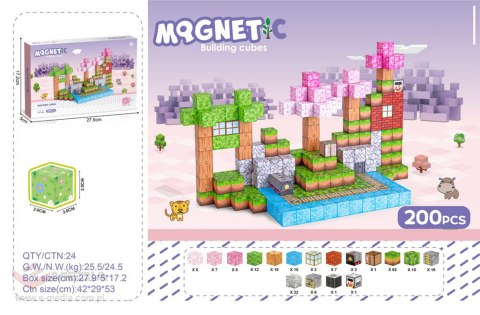 Zestaw Kostek, Klocków Magnetycznych 200el.
