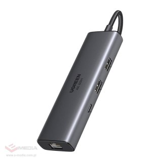 Adapter / Hub USB-C 6w1 Ugreen CM512, HDMI 4K@60Hz, 2x USB, RJ45, PD 100W